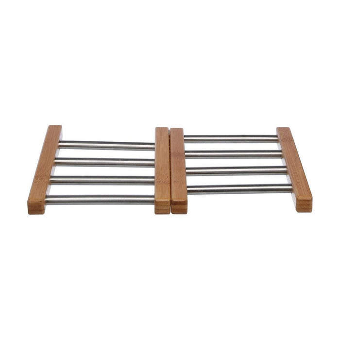 Suport Protecție pentru Masă Secret de Gourmet Natural Oțel inoxidabil 35,2 x 22,2 x 2 cm Extensibil