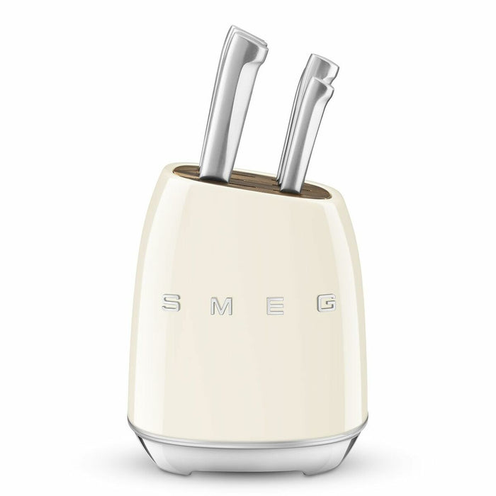 Set di Coltelli da Cucina con Supporto Smeg KBSF02CR Crema