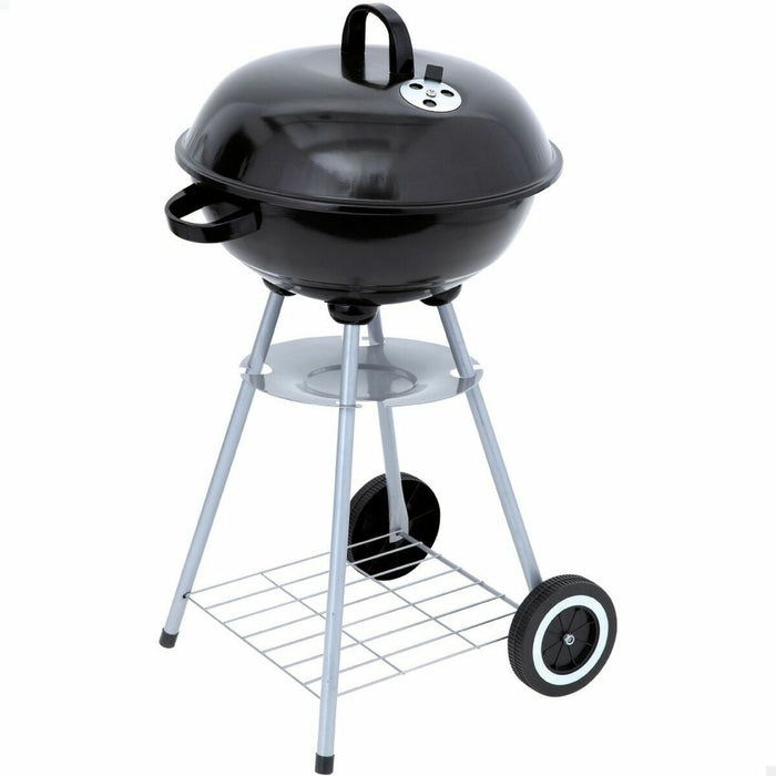 Grătar pe cărbuni cu roți Aktive 46 cm Rotundă Negru Cu Capac