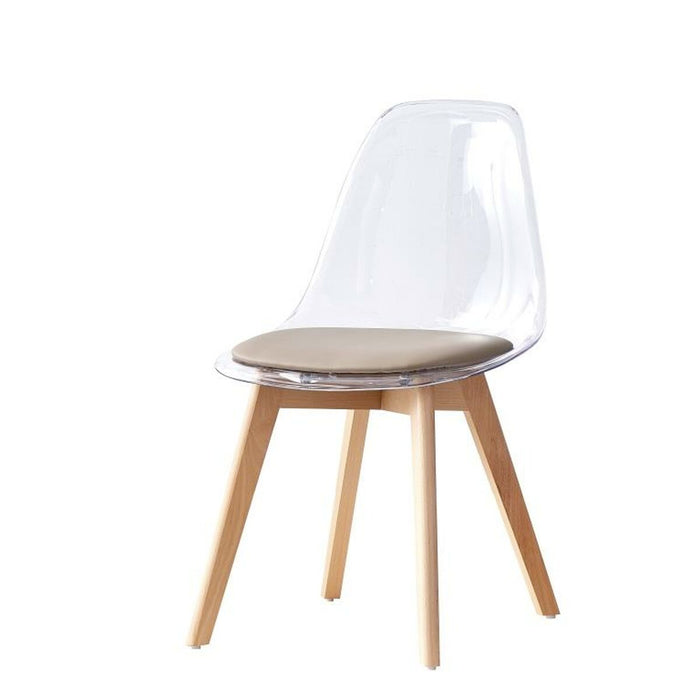 Scaun de Sufragerie DKD Home Decor Bej Lemn Policarbonat 54 x 47 x 81 cm