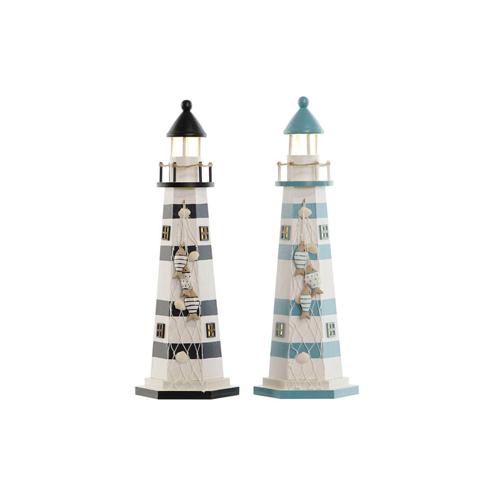 Decorazione luminosa Home ESPRIT Legno Marinaio Faro 14 x 14 x 40 cm (2 Unità)