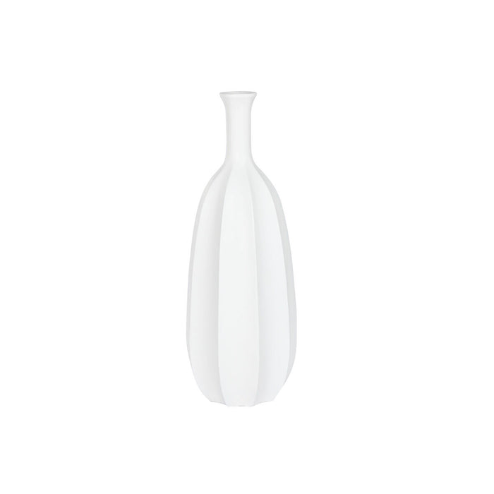 Vaso Home ESPRIT Bianco Fibra di Vetro 34 x 34 x 100 cm