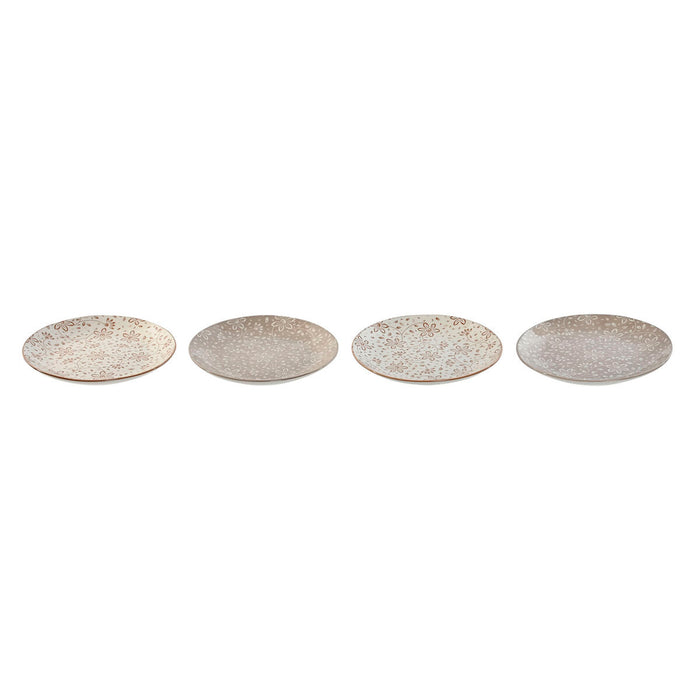 Set de farfurii Home ESPRIT Maro Bej Porțelan 19 x 19 x 2 cm