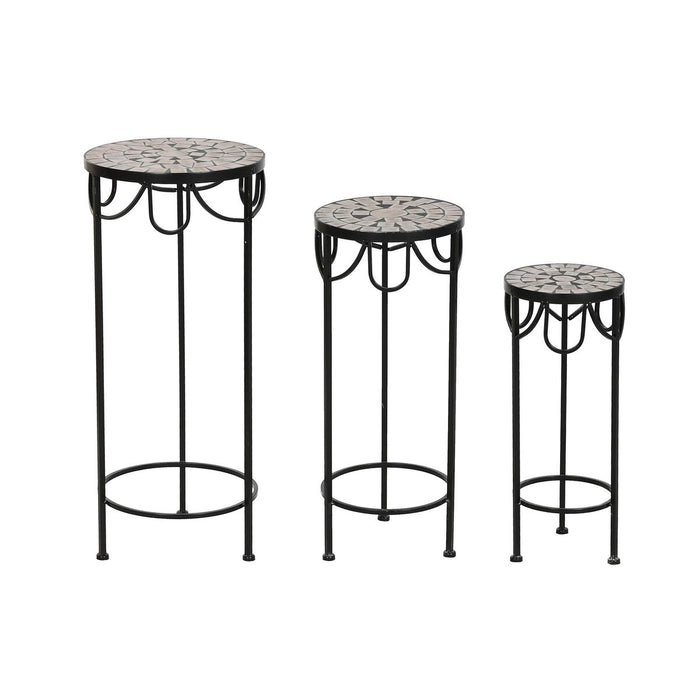 Set di 3 tavoli Home ESPRIT Nero 30 x 30 x 69 cm (3 Pezzi)