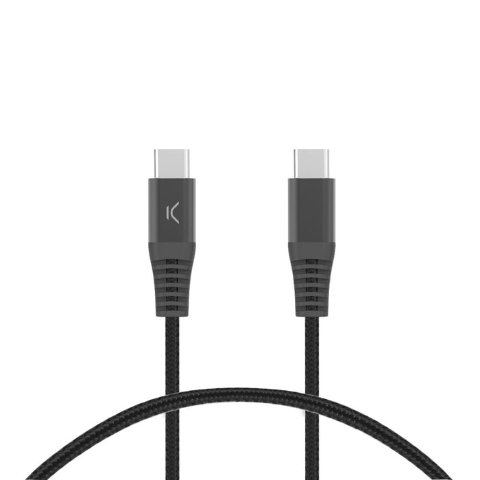 Cablu USB-C la USB-C KSIX Negru