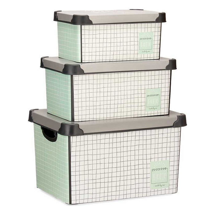Set de cutii de depozitare, cu posibilitate de stivuire Kipit Home Plastic 29 x 23,5 x 39 cm
