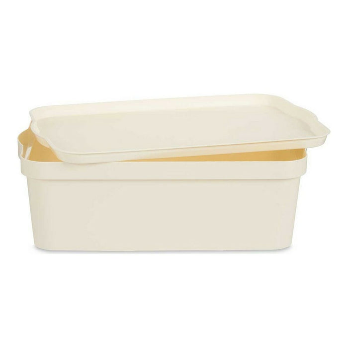 Scatola portaoggetti con coperchio Kipit TP595-4 Crema Plastica 14 L 29,5 x 14,3 x 45 cm
