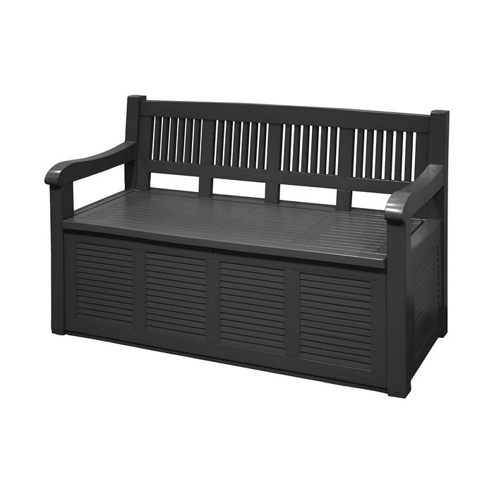 Cufăr de depozitare cu scaun Salzburg Gri închis 130 x 60 x 85 cm