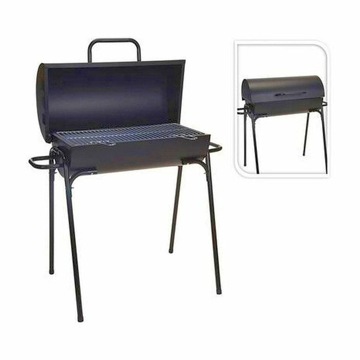 Grătar pe Cărbuni cu Picioare Negru 33 x 63 x 89 cm Rotundă