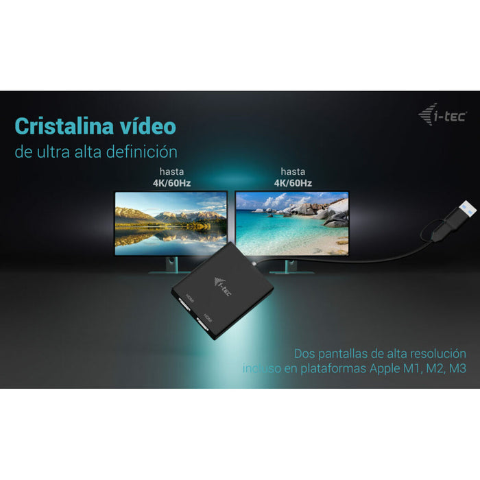 Cavo USB i-Tec CADUAL4KHDMI Nero
