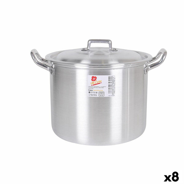Oală cu capac Aluminiu 27 x 22 x 20 cm (8 Unități)
