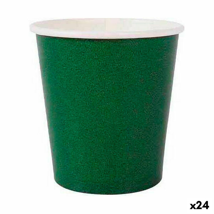 Set de pahare Algon De unică folosință Carton Verde 20 Piese 120 ml (24 Unități)
