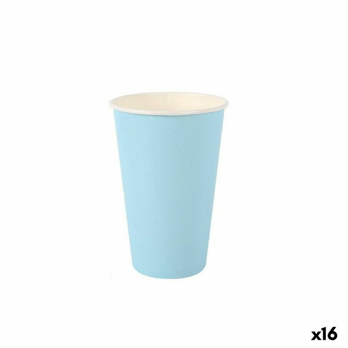 Set de pahare Algon De unică folosință Carton Albastru 7 Piese 450 ml (16 Unități)