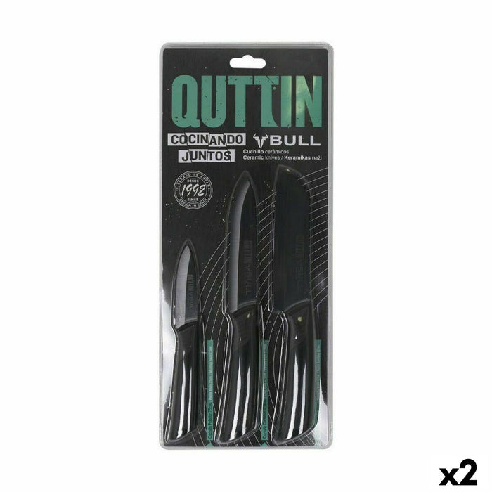 Set di Coltelli Quttin Bull Ceramica 3 Pezzi (2 Unità)