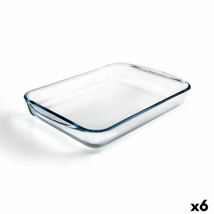 Vas pentru Cuptor Pyrex Classic Vidrio Transparent Sticlă Dreptunghiular 40 x 27 x 6 cm (6 Unități)