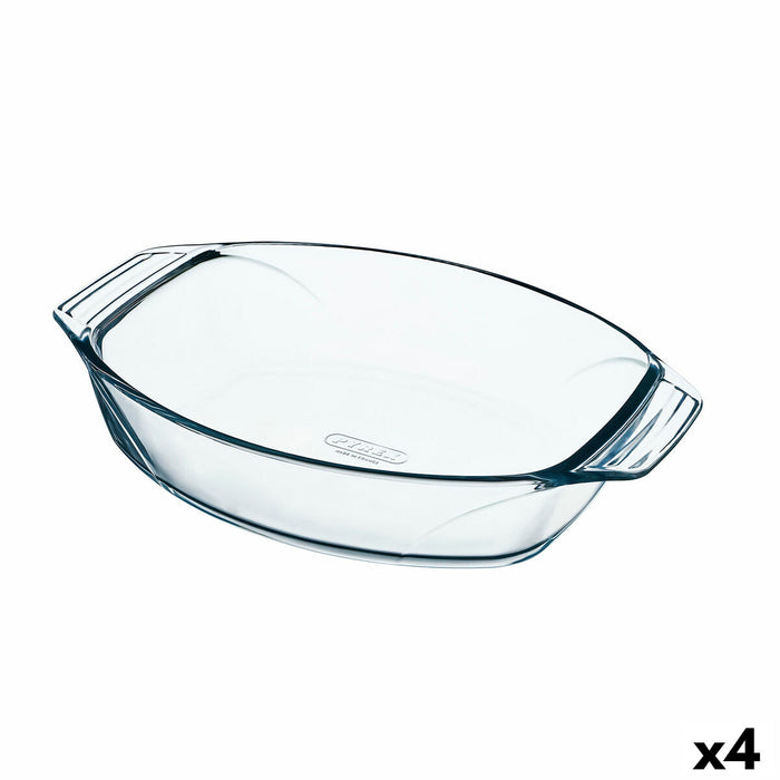 Vas pentru Cuptor Pyrex Irresistible Transparent Sticlă Oval 39,5 x 27,5 x 7 cm (4 Unități)