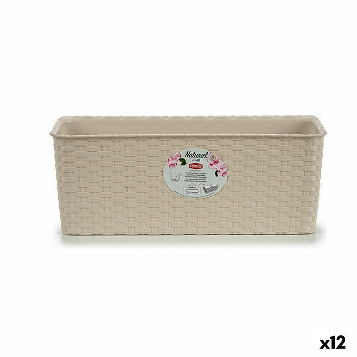 Ghiveci grădină Stefanplast 15,5 x 13,5 x 38,5 cm Bej Plastic (12 Unități)