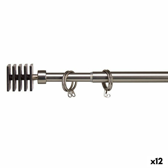 Bară de Perdea Extensibil Pătrat Argintiu Fier 4,5 x 180 x 4,5 cm (12 Unități)