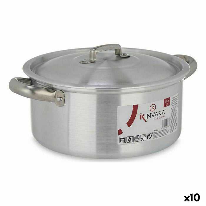 Caserolă Cu Capac Kinvara 100005 Argintiu 3 L (10 Unități)
