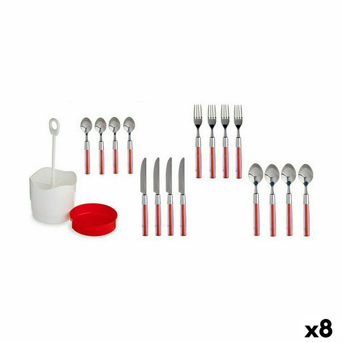 Set de Tacâmuri Kinvara HQ233H10 Roșu Oțel inoxidabil (8 Unități)