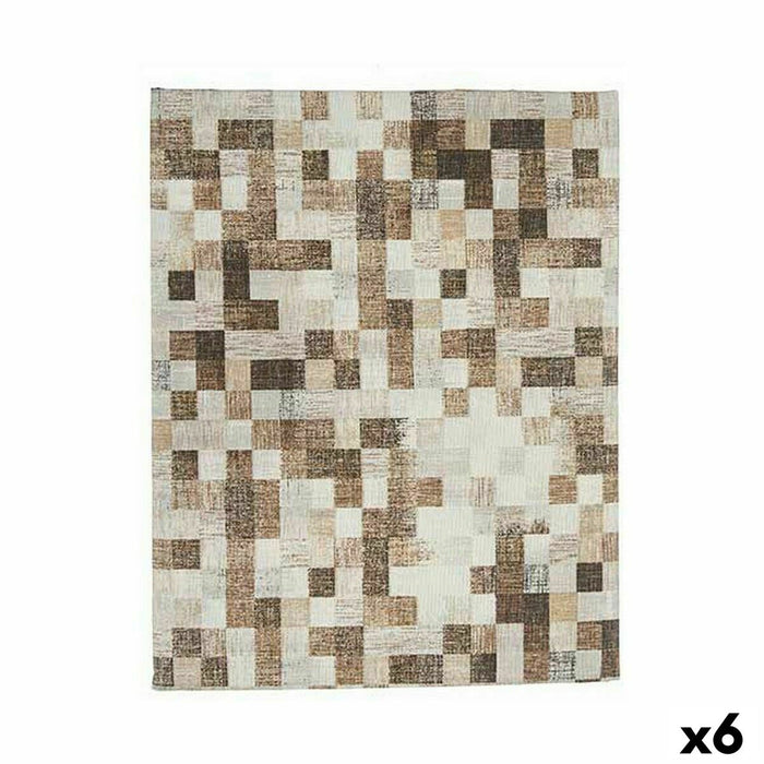 Tovaglia Kinvara CUADROS-B Beige Tela 140 x 180 cm Antimacchia Quadri (6 Unità)