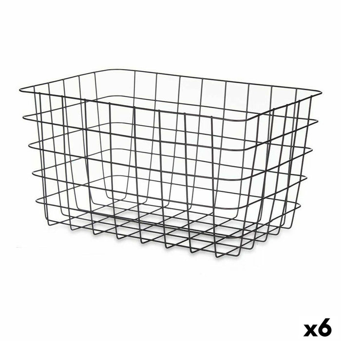 Cestino Multiuso Kinvara W5759K-L BLACK Nero Metallo 38,5 x 20,5 x 28 cm Rettangolare (6 Unità)