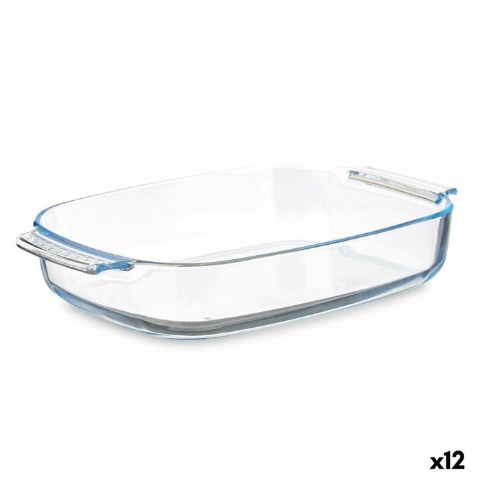 Platou pentru Servire Vivalto T3-27 Transparent Sticlă borosilicată 2,7 L 34,4 x 6,1 x 22,3 cm Cu mânere (12 Unități)