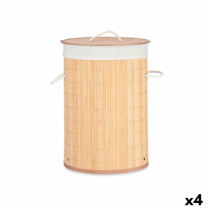 Coș pentru rufe murdare Natural Metal Bambus Lemn MDF 48 L 37 x 50 x 37 cm (4 Unități)