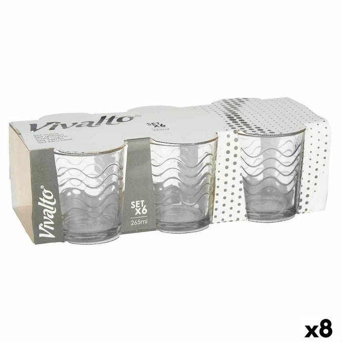 Set de pahare Vivalto 79065 Transparent Sticlă Unde 265 ml (8 Unități)