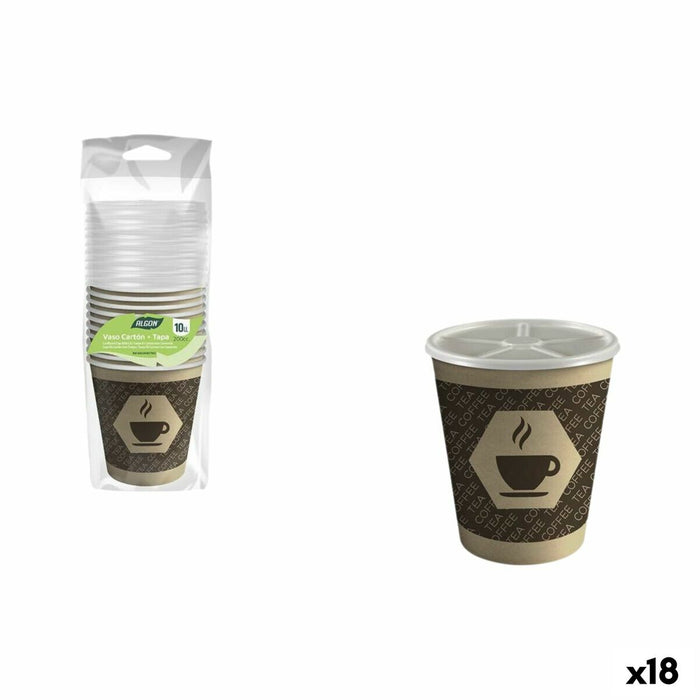 Set of glasses Algon Brown 200 ml 10 Pieces (18 Units)