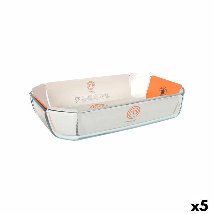 Teglia da Cucina MasterChef Rettangolare 3,2 L 33 x 22 x 6,5 cm 33 x 22 cm (5 Unità)