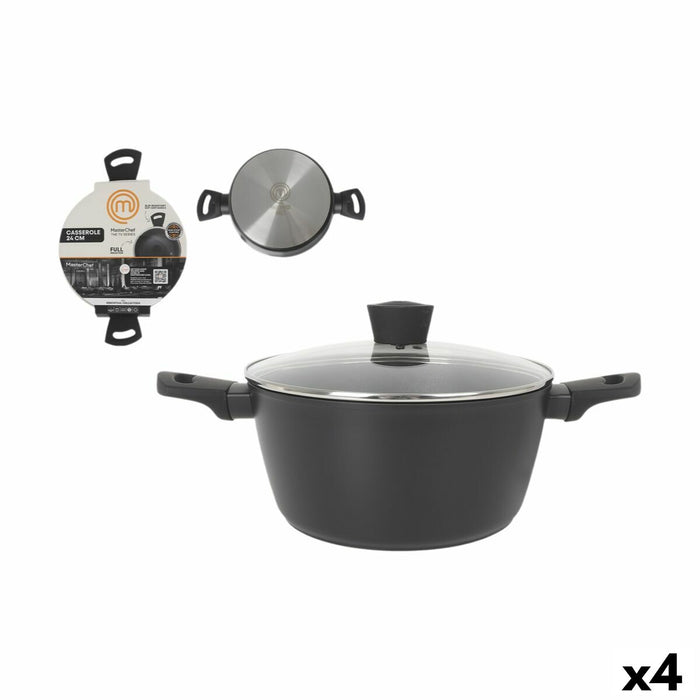 Caserolă Cu Capac MasterChef 24 cm (4 Unități)