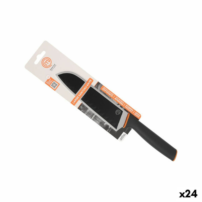 Cuțit de bucătărie MasterChef Negru Argintiu 18 cm (24 Unități)
