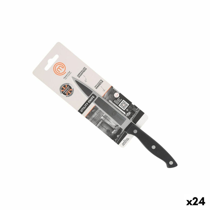 Cuțit de bucătărie MasterChef Negru Argintiu 12 cm Multi-utilizare (24 Unități)
