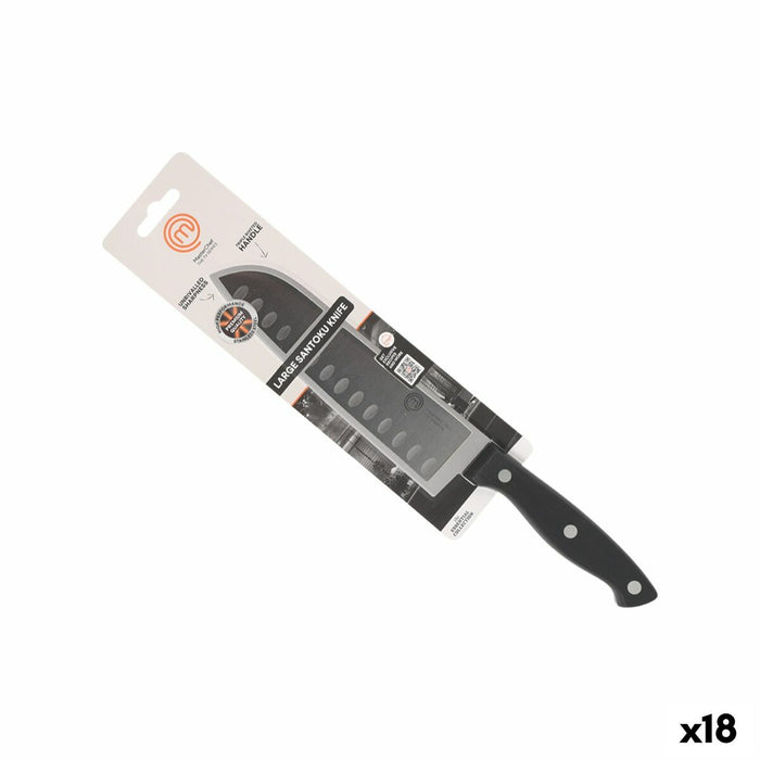 Cuțit de bucătărie MasterChef Negru Argintiu 18 cm (18 Unități)