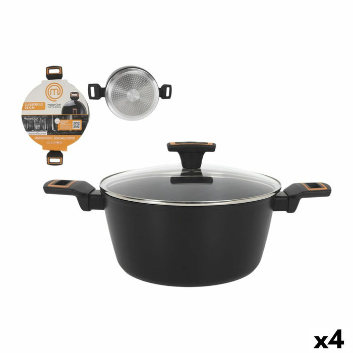 Caserolă Cu Capac MasterChef 28 cm 2,5 mm (4 Unități)