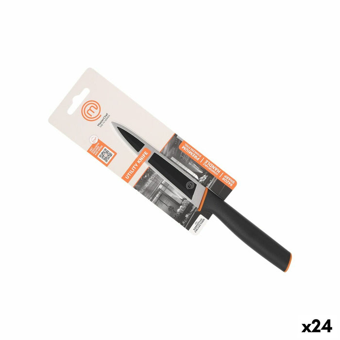 Cuțit de bucătărie MasterChef Negru Argintiu 13 cm Multi-utilizare (24 Unități)