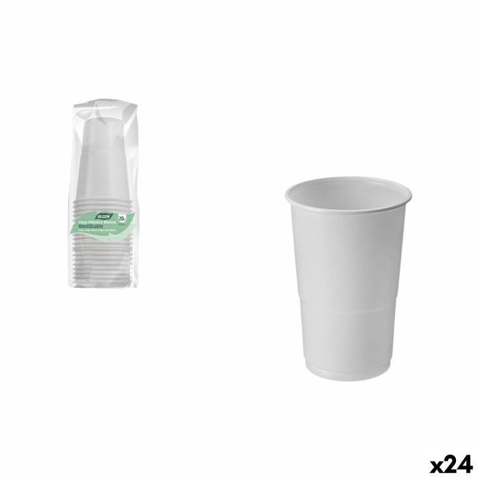 Set of glasses Algon White 300 ml 20 Pieces (24 Units)
