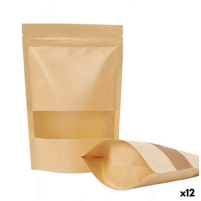Geantă alimentară reutilizabilă Algon Kraft 17 x 24 x 4 cm 15 Piese (12 Unități)