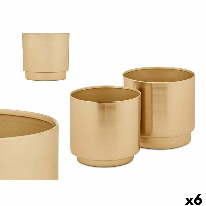 Set di Vasi 40055-G Dorato Ferro 18 x 16,5 x 18 cm 16 x 15,5 x 16 cm (6 Unità)